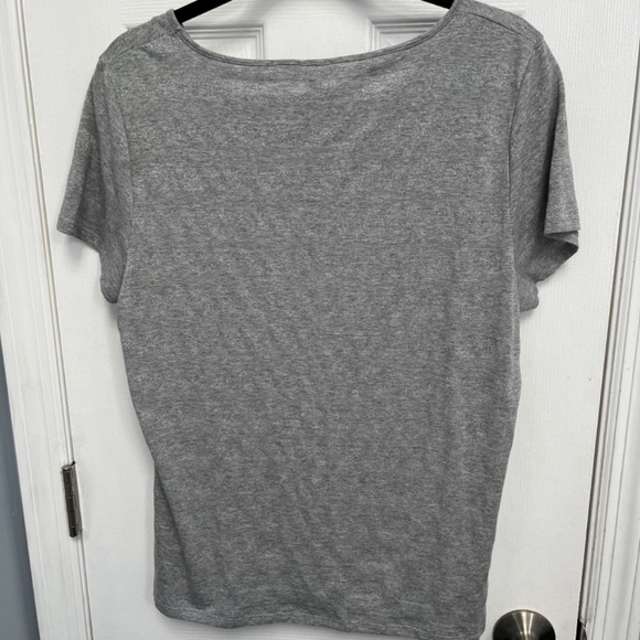 Talbots women’s gray top with stripes of shimmer XL - Picture 5 of 7